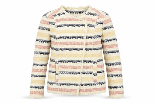 Marks & Spencer Women’s Multicoloured Striped Cotton Blend Jacket Size 14