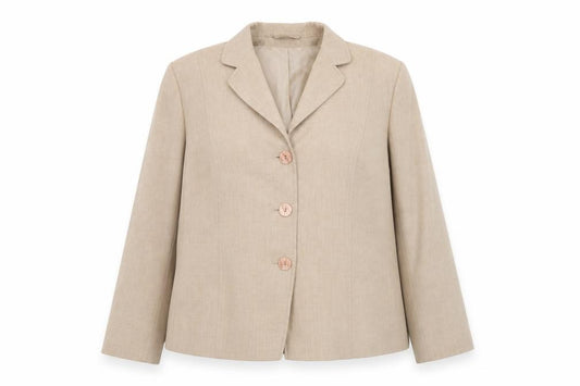 Eastex Women Beige Classic Blazer Jacket Size 16 Polyester Lined