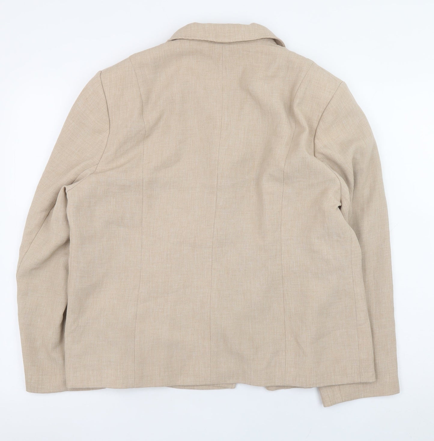 Eastex Women Beige Classic Blazer Jacket Size 16 Polyester Lined