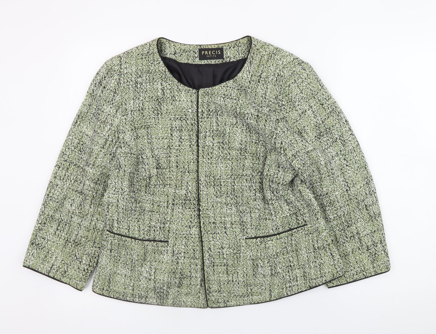 Precis Petite Women’s Green Tweed Classic Blazer Size 16