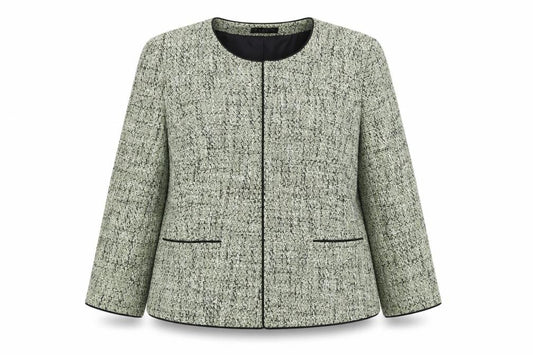 Precis Petite Women’s Green Tweed Classic Blazer Size 16
