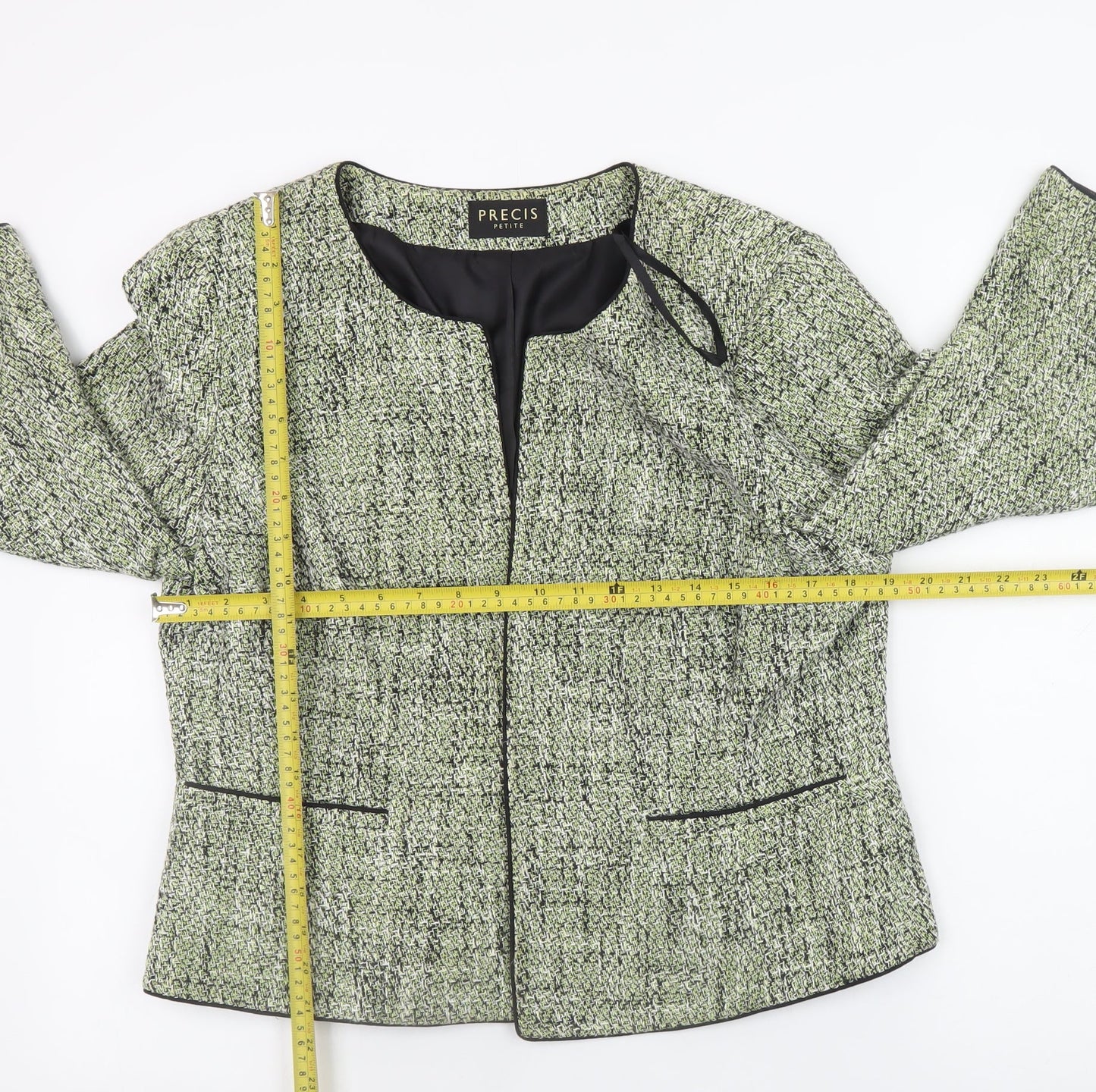 Precis Petite Women’s Green Tweed Classic Blazer Size 16