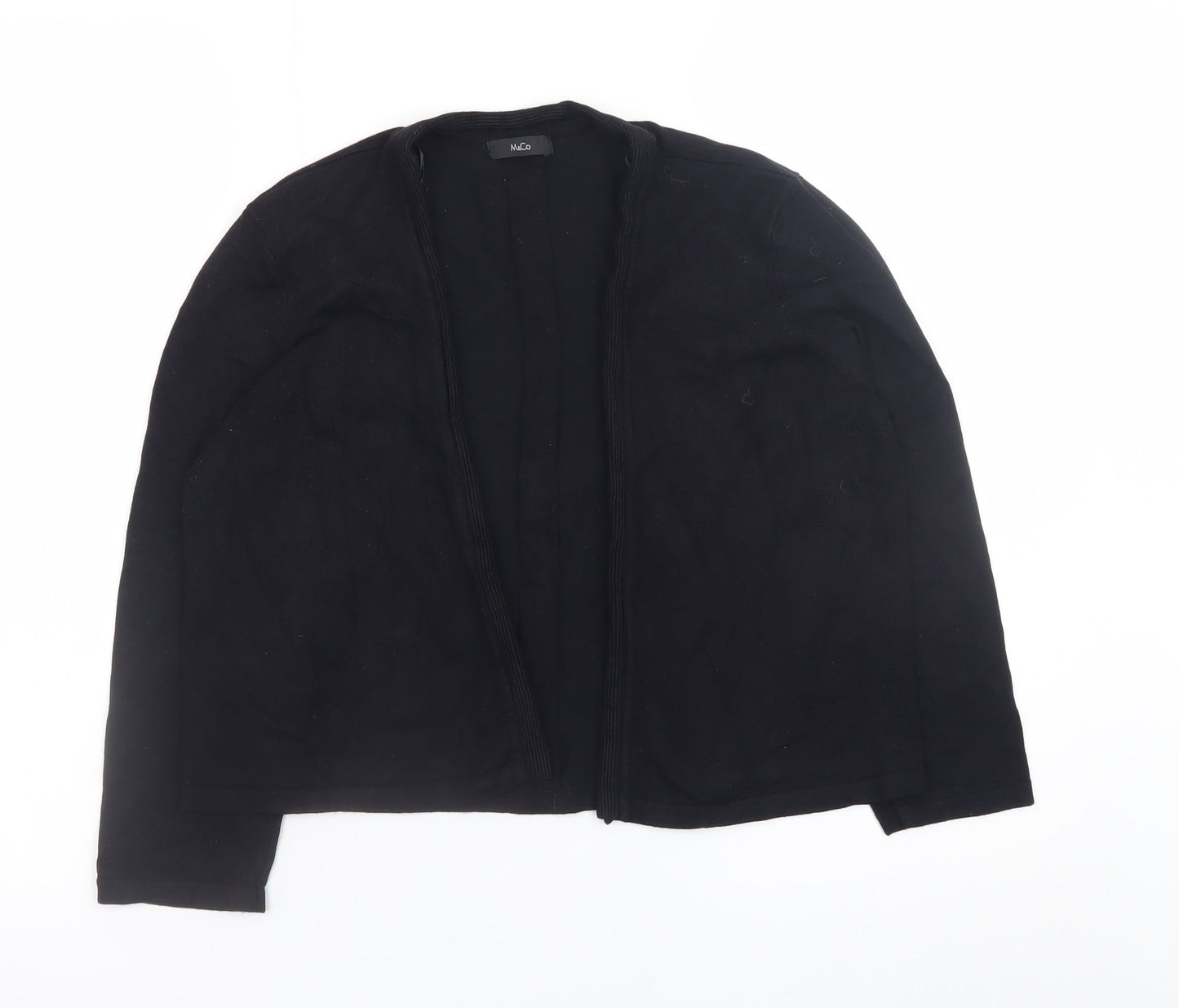 M&Co Women’s Black Size 12 Open Front Long Sleeve Cardigan