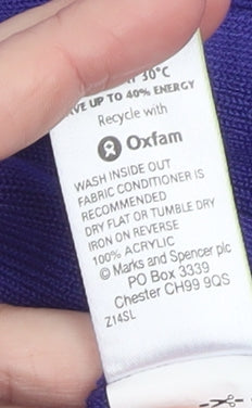 Marks and Spencer Women Purple Size 10 A-Line Knit Dress
