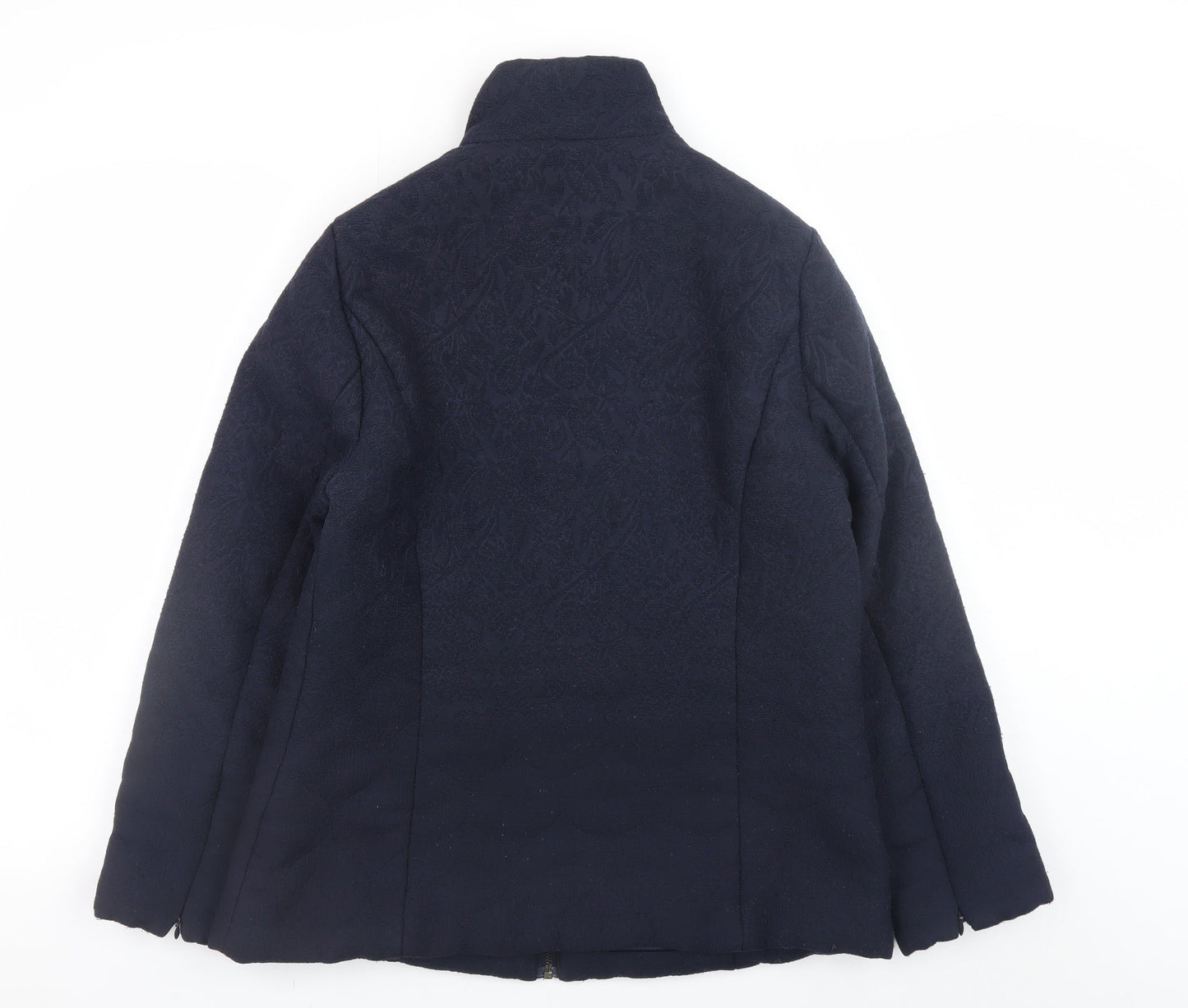 Monsoon Women’s Blue Wool Blend Full Zip Jacket Size 12