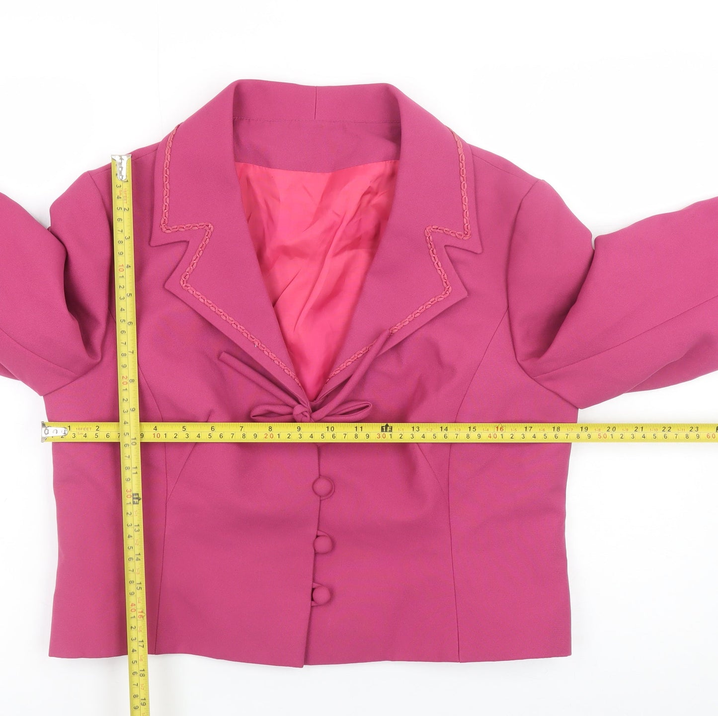 Petite Française Women's Pink Size 16 Classic Blazer Jacket