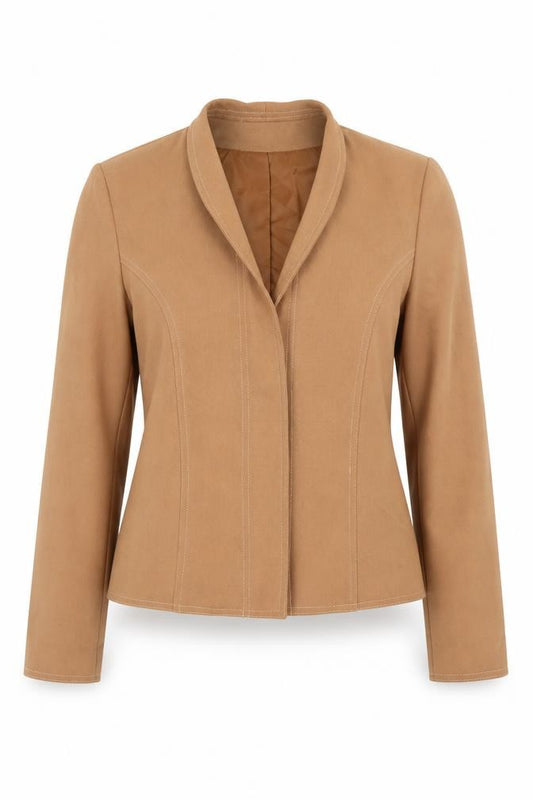 ColorMates Womens Beige Size 10 Vintage Twill Blazer Jacket