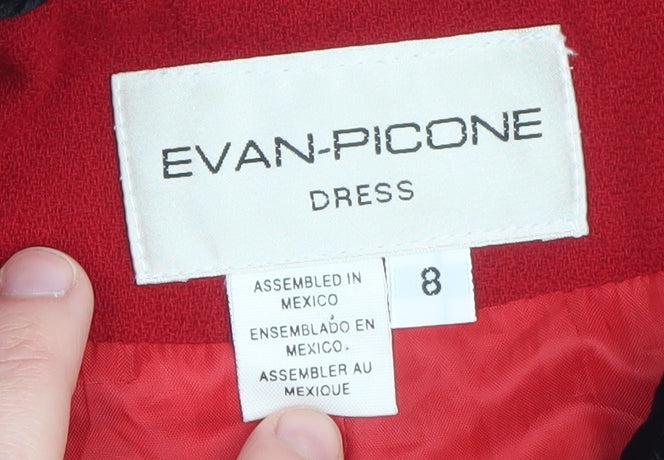 Evan-Picone Women's Red Wool Blazer Velvet Collar Size 12 Classic Jacket