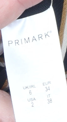 Primark Women Black Stripe Blazer Size 6 Polyester Blend Lined Jacket