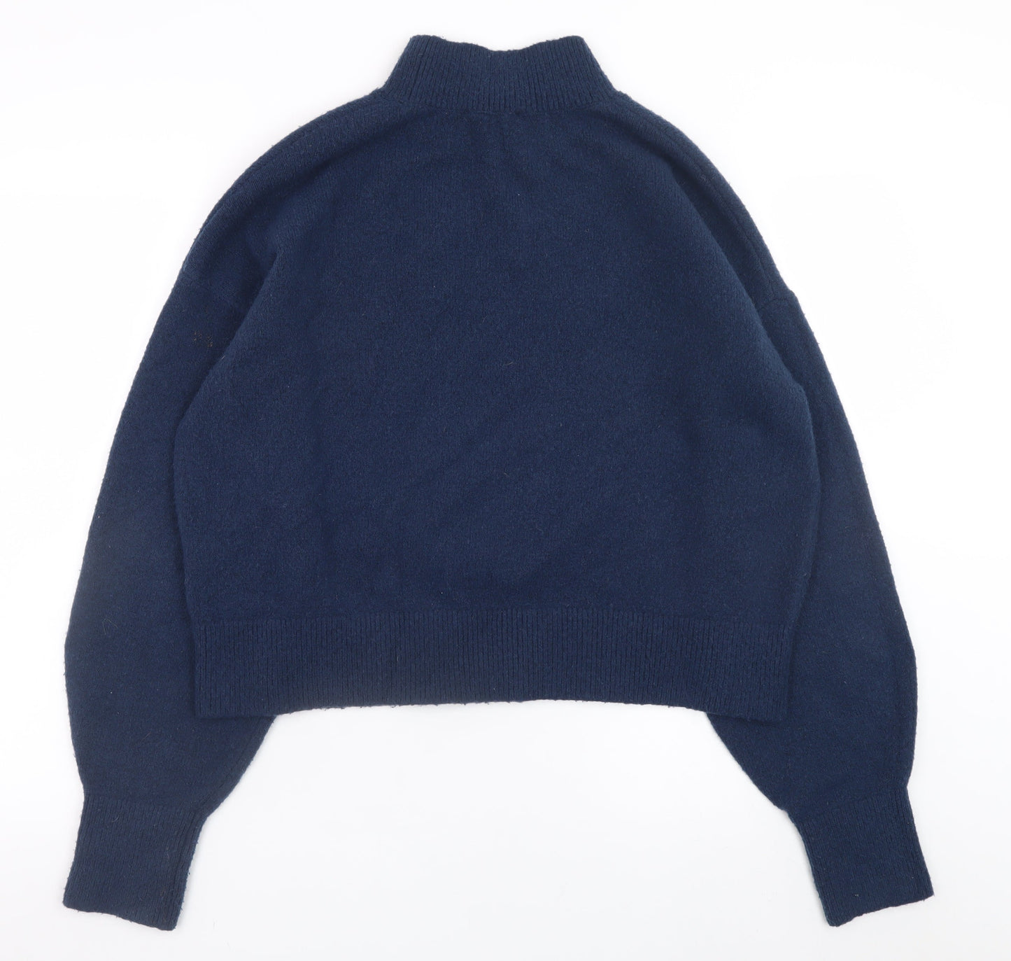 & Other Stories Women Blue Mock Neck Pullover Jumper Size 12