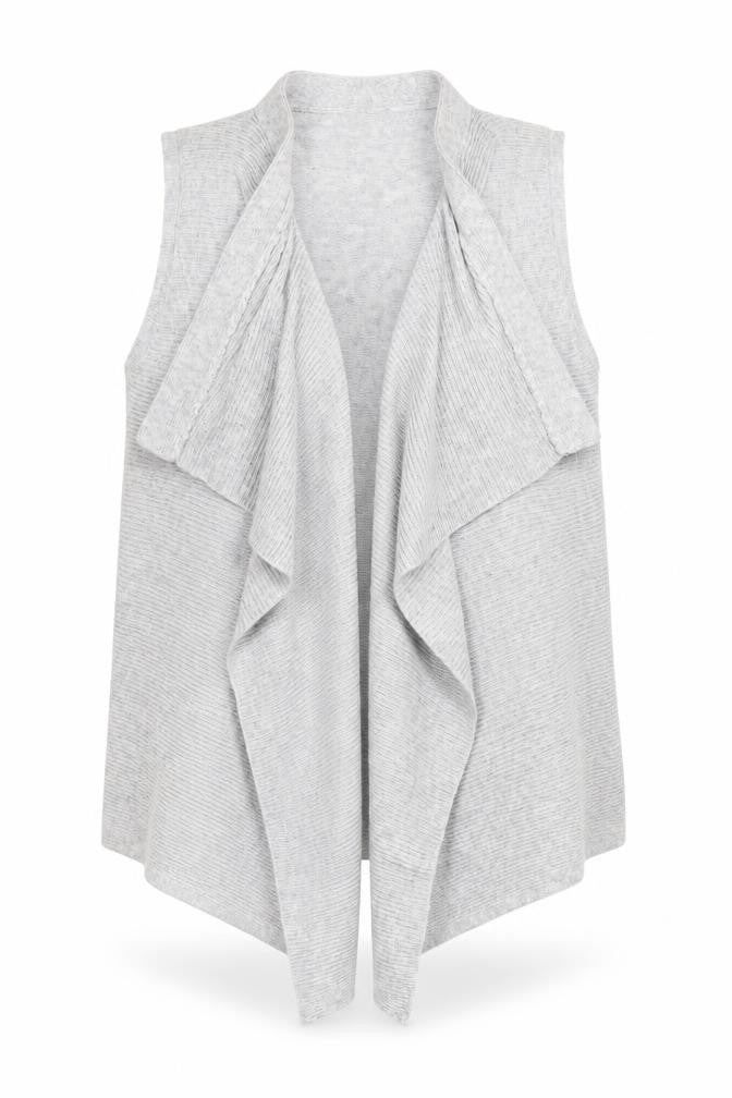 David Emanuel Women's Grey Sleeveless Wrap Knit Cardigan M