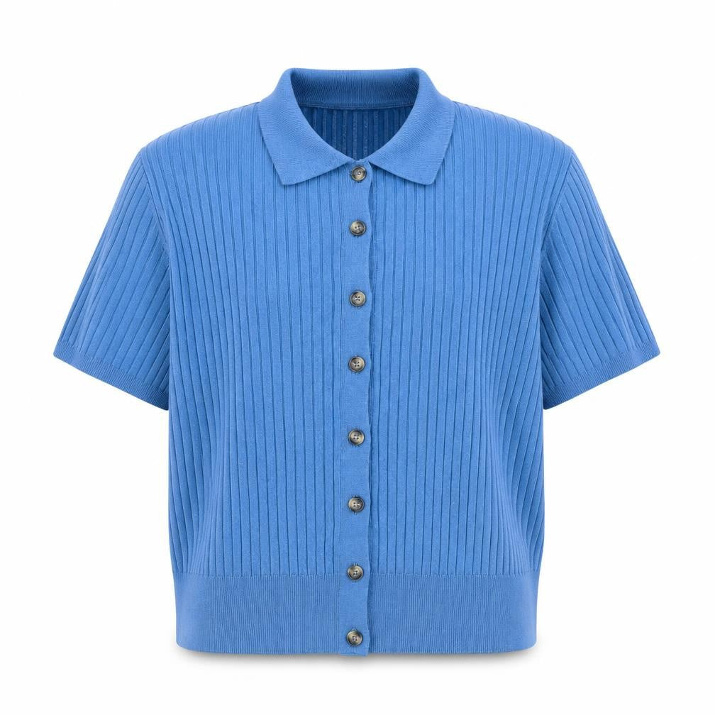 Marks & Spencer Men’s Blue Knit Polo Shirt Size L Short Sleeve