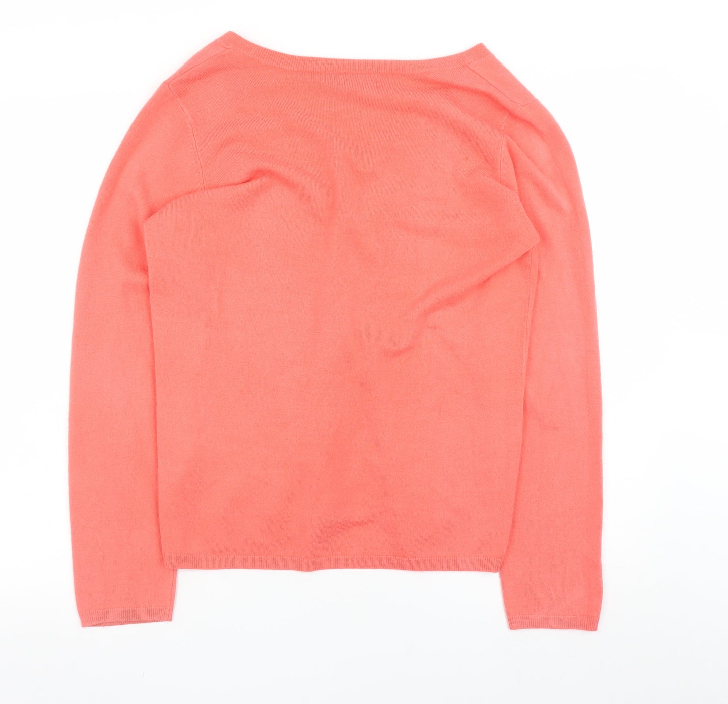 Marks and Spencer Women Pink V-Neck Acrylic Jumper Size 12