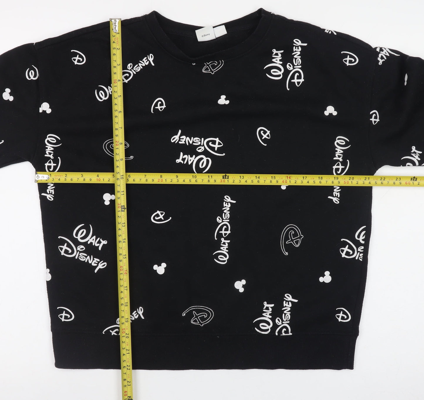 Disney Womens Black Sweatshirt Small 10/12 Crew Neck Long Sleeve Pullover