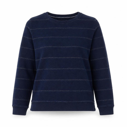 Fat Face Womens Navy Blue Striped Cotton Sweatshirt Size S