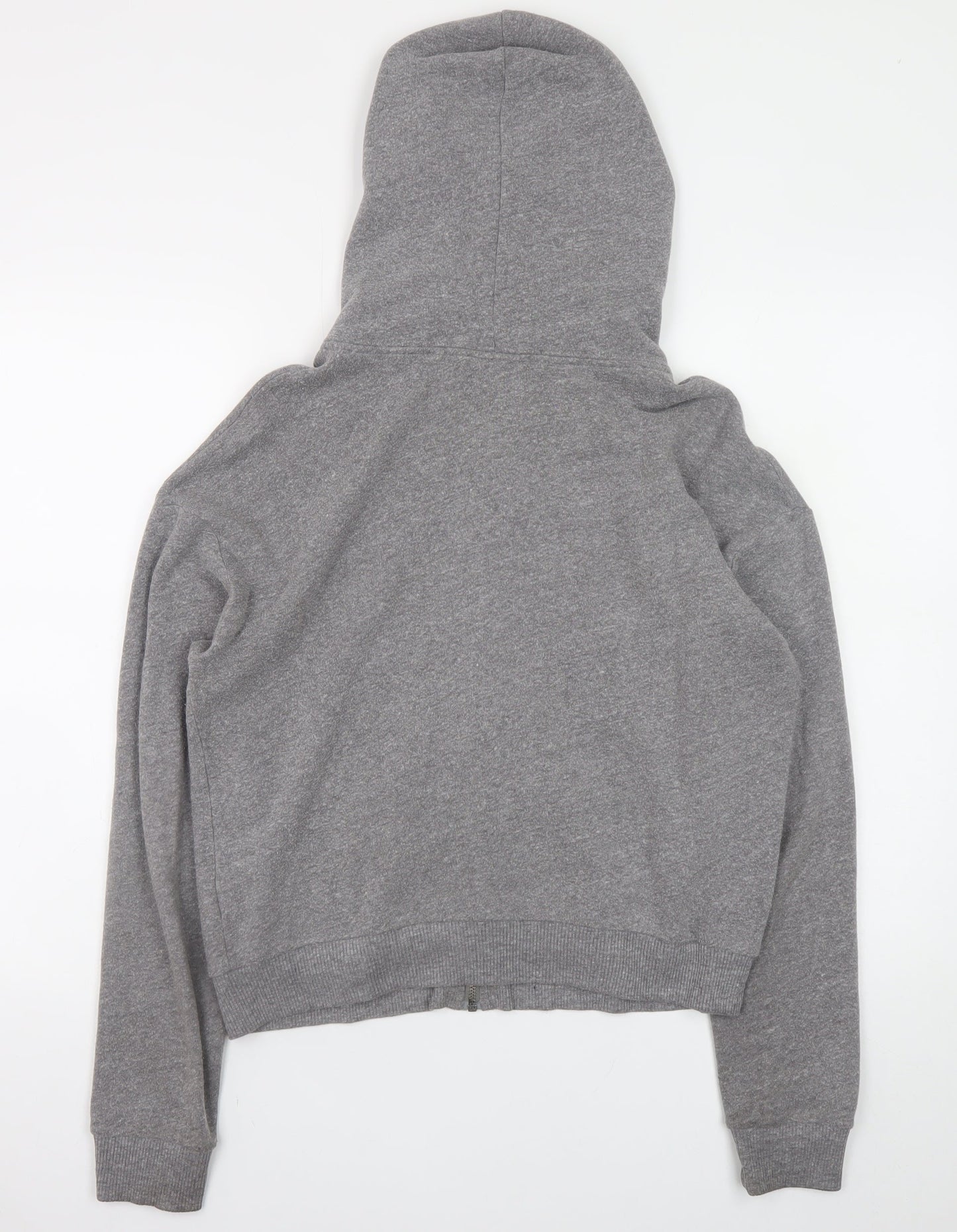 Abercrombie Men Grey Full Zip Hoodie Size M Regular Fit Fleece Sweatshirt