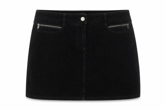 Next Women Black Corduroy Short Pencil Skirt UK 14