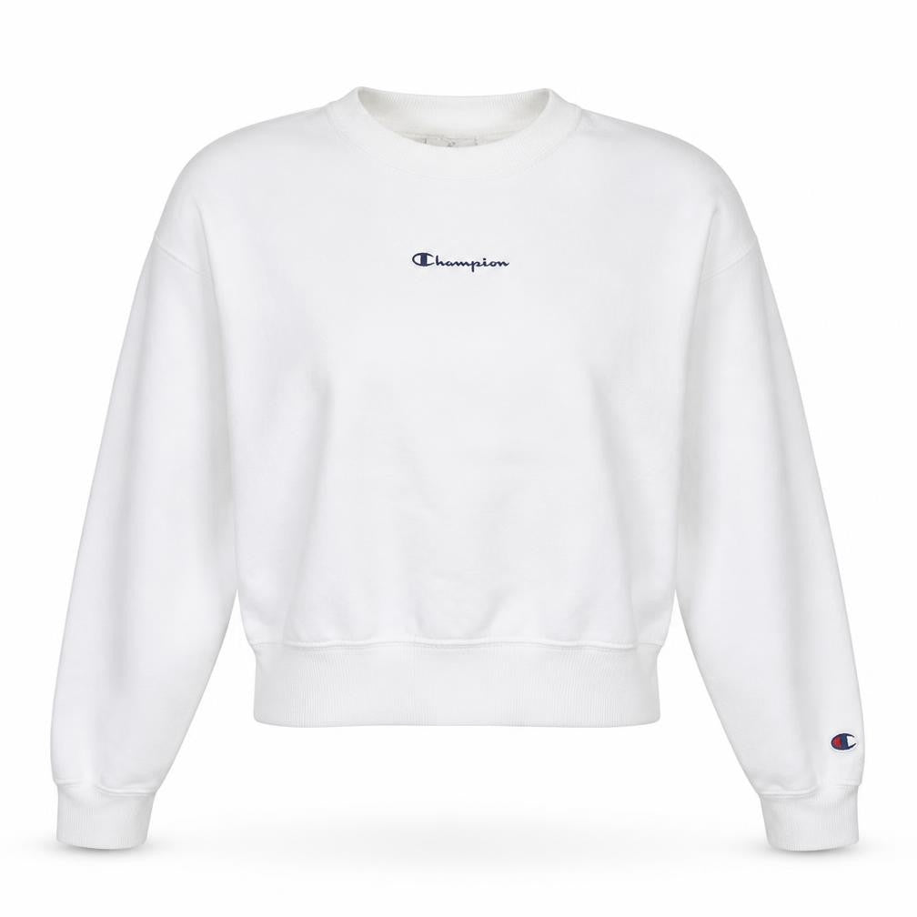 Champion Women's White Small Crew Neck Pullover Sweatshirt