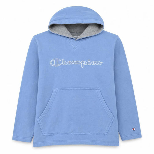 Front view of Champion girls’ blue pullover hoodie 13-14 years logo cotton hoodie