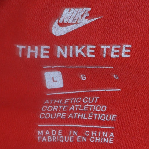 Nike Men's Red Graphic Athletic Fit T-Shirt Size L