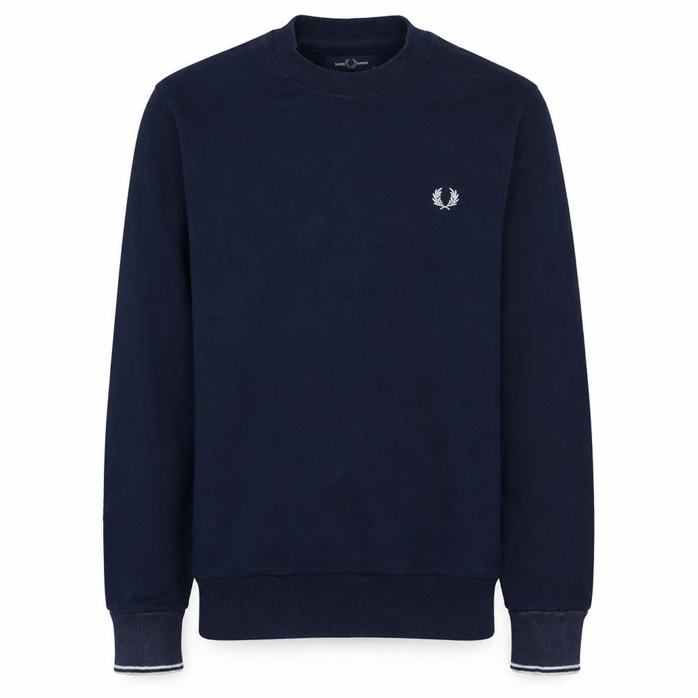 Fred Perry Men's Blue Crew Neck Cotton Sweatshirt Size S