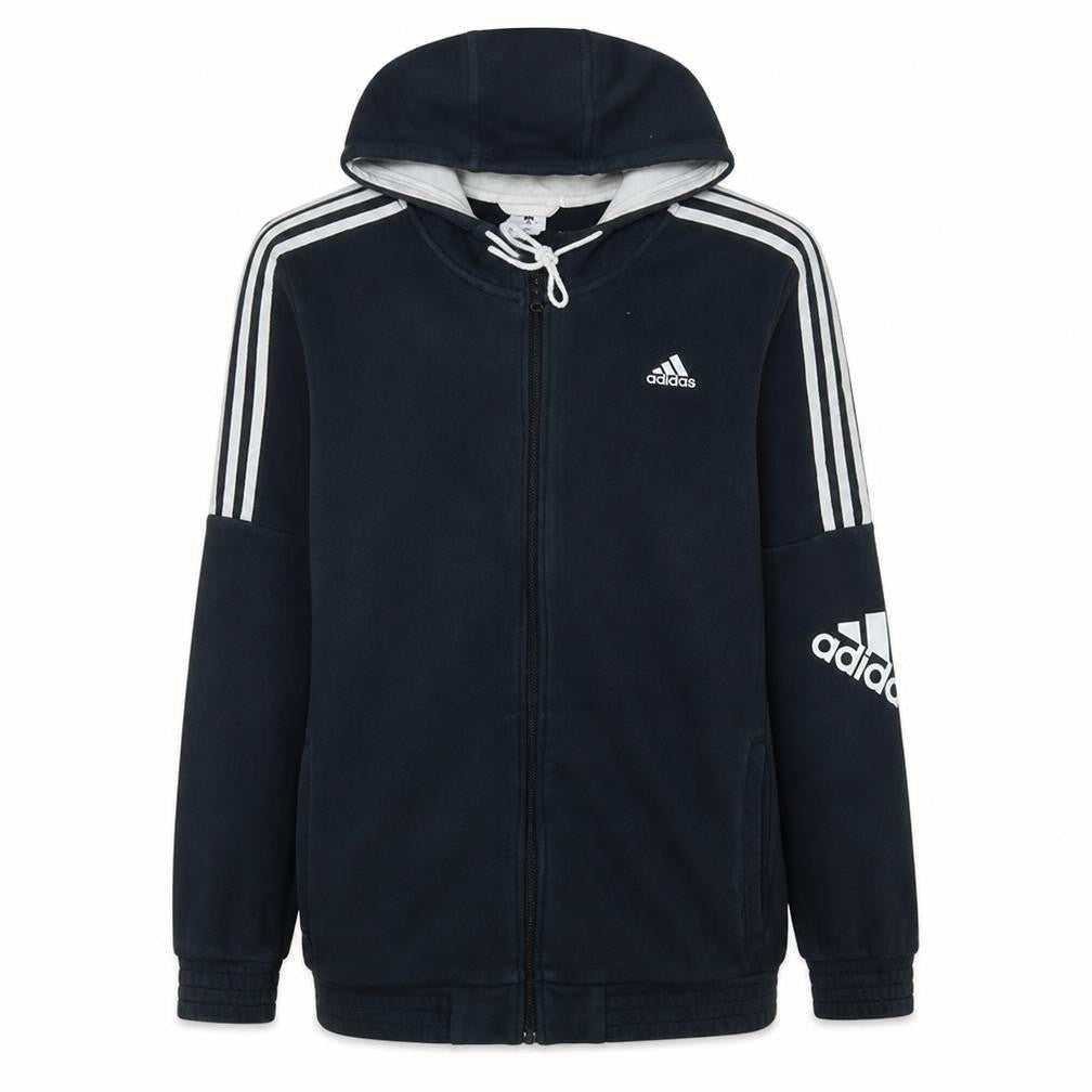Adidas Men's Black Full Zip Hoodie L Sports Fleece Jacket