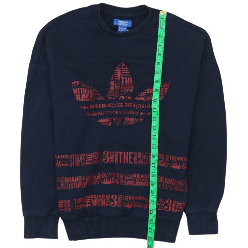 Adidas Mens Blue Graphic Crew Neck Sweatshirt XS Pullover
