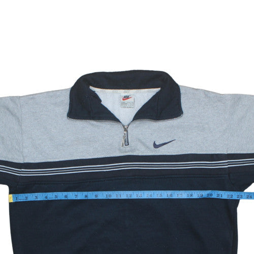 Nike Mens Grey Blue 1/2 Zip Pullover Sweatshirt Size L