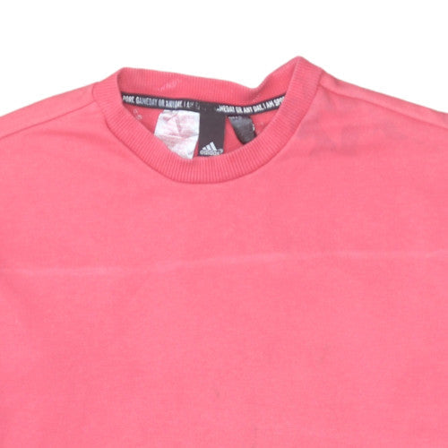 adidas Girls Pink Graphic Logo Pullover Sweatshirt – 14 Years