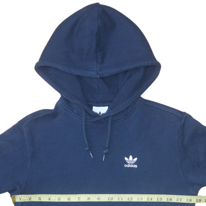 Back view of Adidas Men's Navy Blue Pullover Hoodie XS Cotton Blend