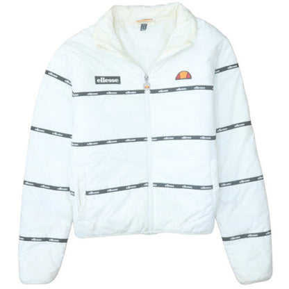 Additional front view of Ellesse women’s white uk 6 puffer windbreaker jacket polyester lined