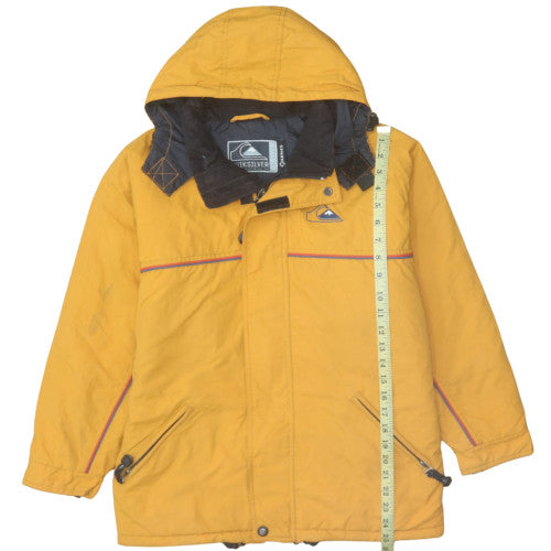 Quiksilver Boys Yellow Hooded Winter Parka Coat Size 12 Years