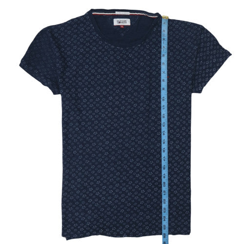 Tommy Hilfiger Men's Blue Geometric Short Sleeve Cotton T-Shirt S