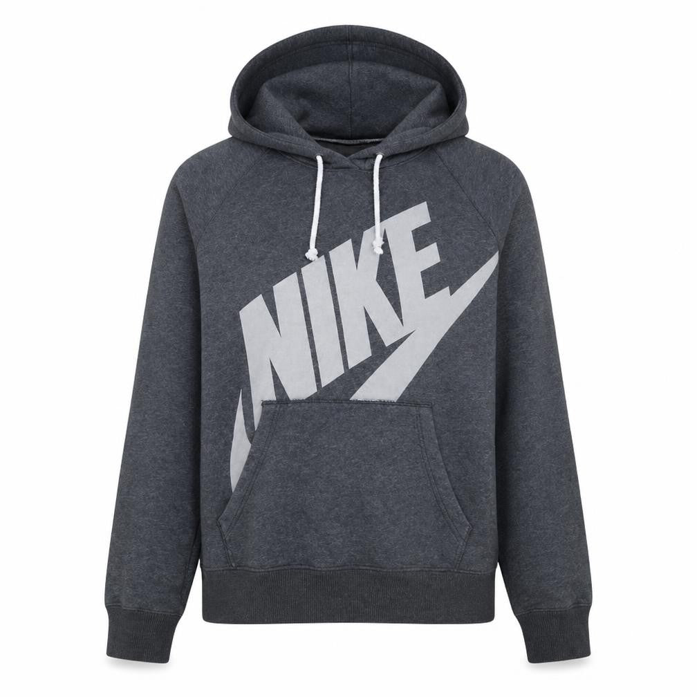 Nike Women Grey Pullover Hoodie Medium Cotton Blend Sportswear