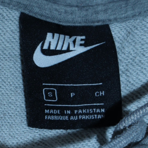 Nike Men's Grey Pullover Hoodie S Regular Fit Fleece Sweatshirt