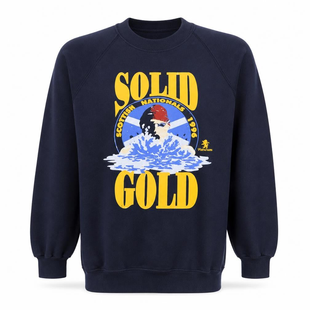 Jerzees Men's Navy Solid Gold 1996 Graphic Sweatshirt Size L