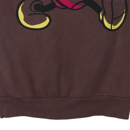 Disney Girls Brown Mickey Mouse Graphic Pullover Sweatshirt Size 10 Years