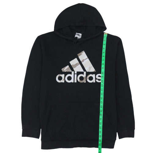 Adidas Men’s Black Pullover Hoodie M Graphic Logo Fleece Sportswear