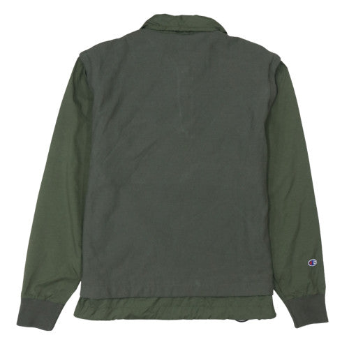 Champion Men's Green Small 1/2 Zip Collared Sweatshirt