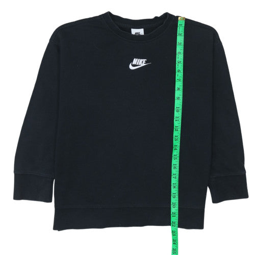 Nike Women Black M Pullover Sweatshirt Crew Neck Logo Classic