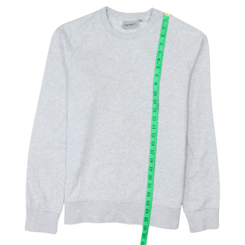 Carhartt Men Grey S Pullover Crew Neck Fleece Sweatshirt