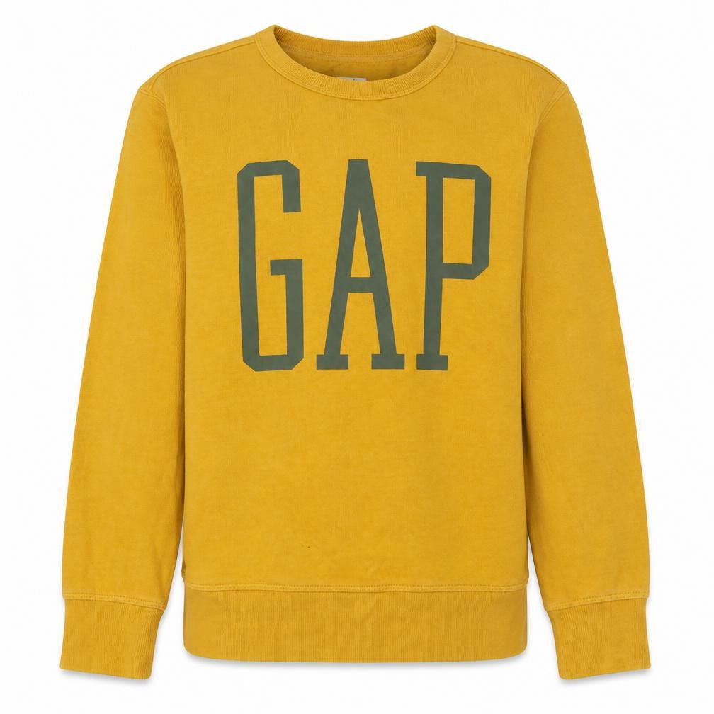 Gap Boys Yellow Crew Neck Pullover Sweatshirt XL 12-13 Years Cotton Blend