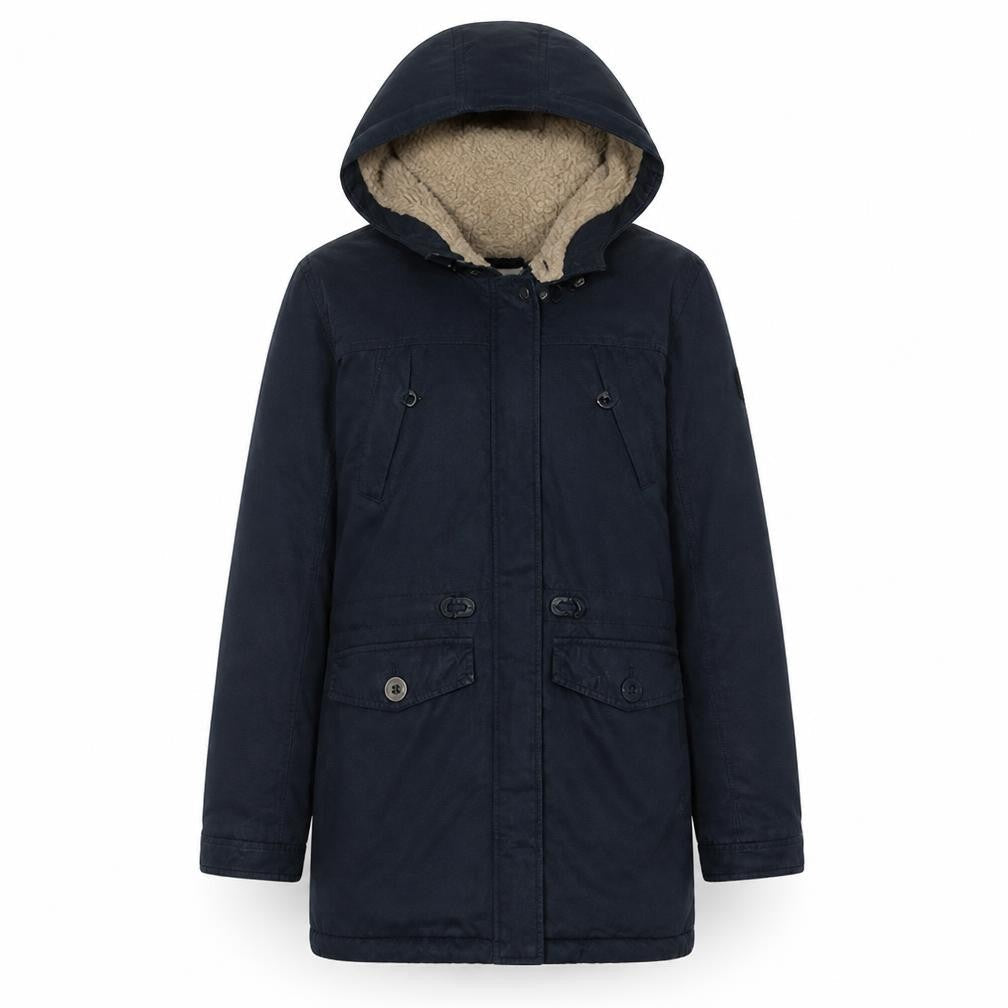 Levi's Womens Blue Hooded Parka Jacket Size 12 Lined Winter Coat