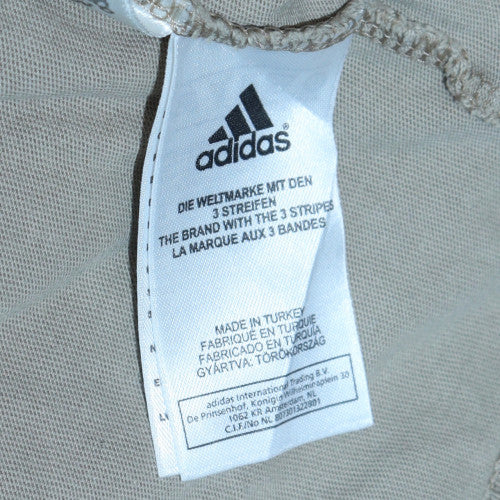 Adidas Men's Beige Cotton Crew Neck Short Sleeve T-Shirt L