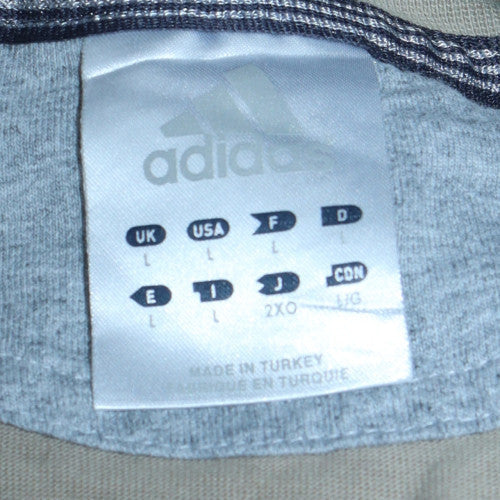 Adidas Men's Beige Cotton Crew Neck Short Sleeve T-Shirt L