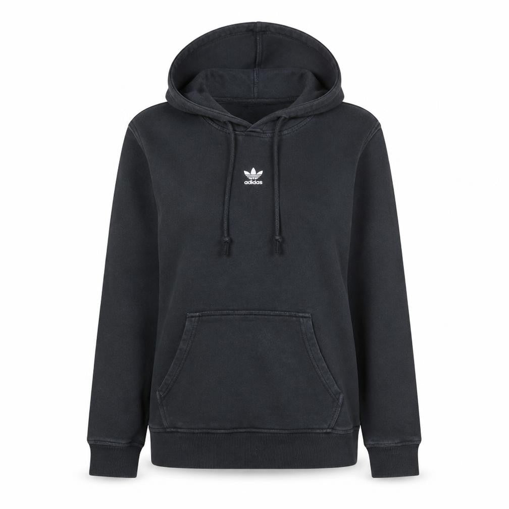 Adidas Womens Black Pullover Hoodie Size 6 Cotton Blend Casual