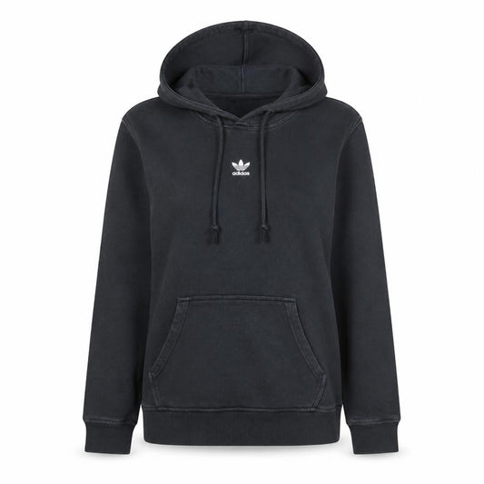 Adidas Womens Black Pullover Hoodie Size 6 Cotton Blend Casual