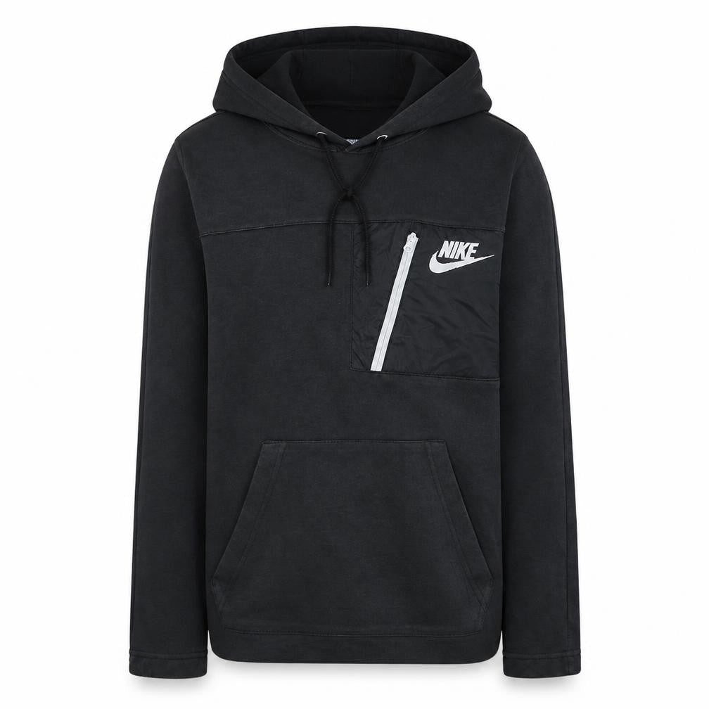 Nike Men's Black XS Pullover Hoodie with Logo and Zip Pocket