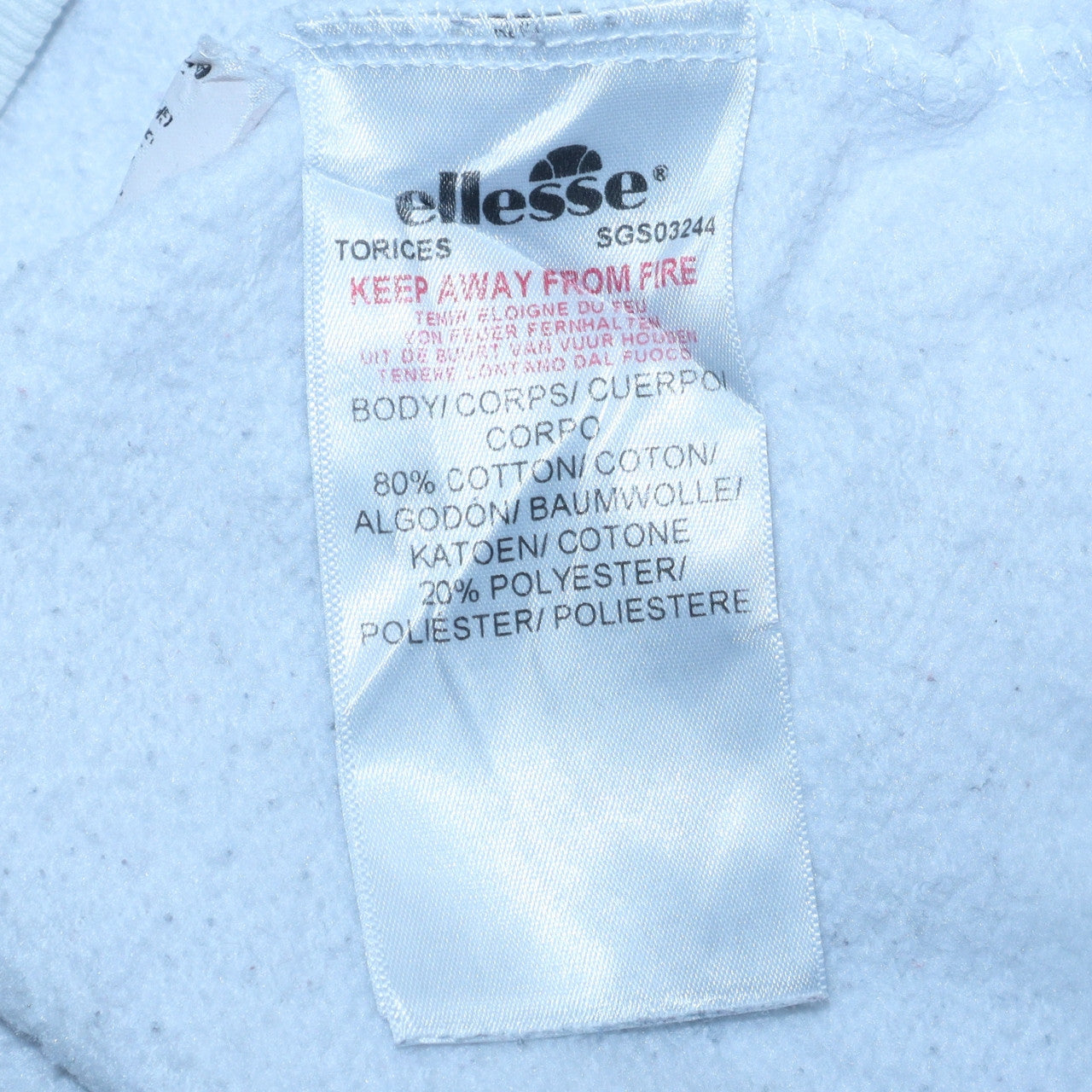Ellesse Women's White Pullover Hoodie UK 14 Cotton Blend Logo Sweatshirt