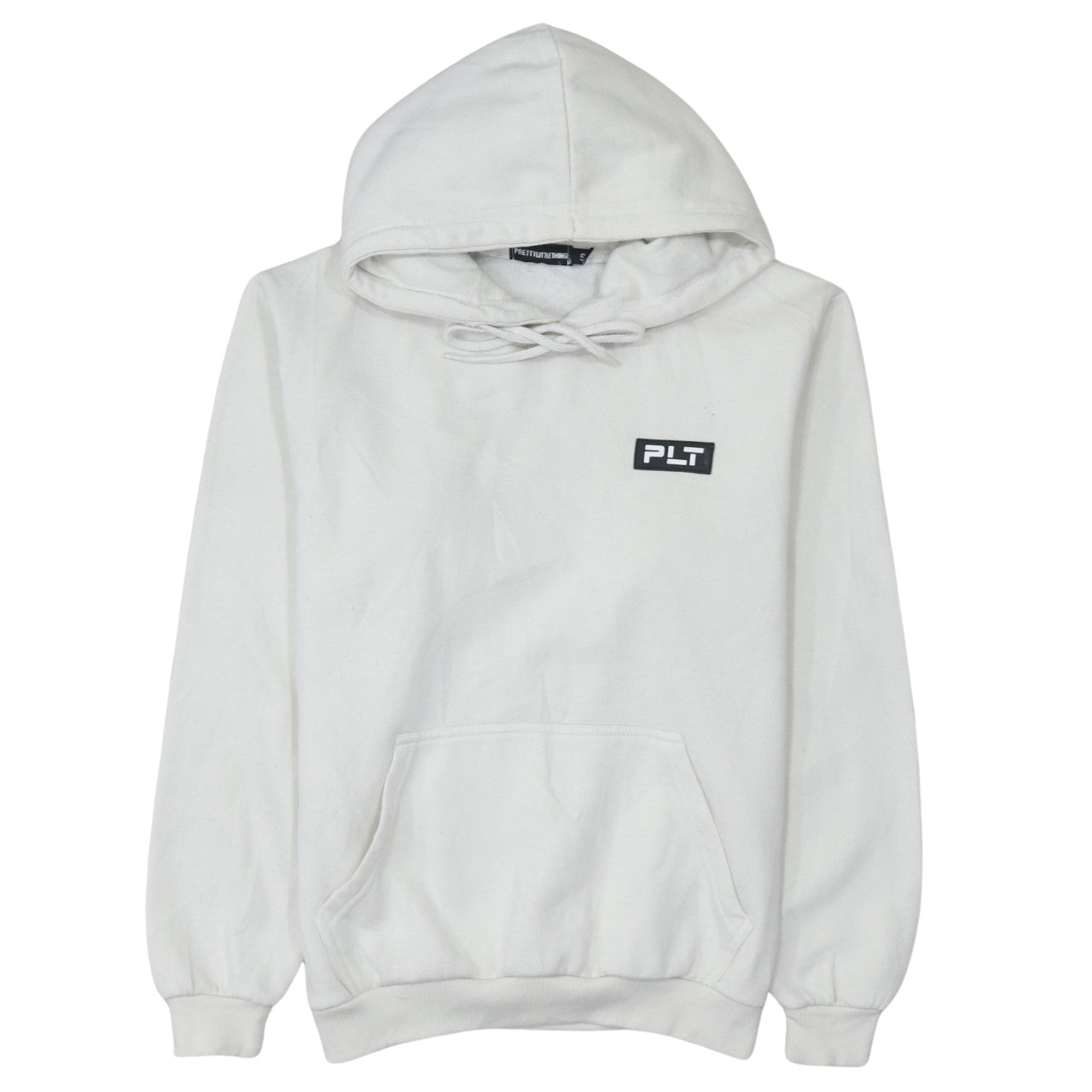 PrettyLittleThing Womens White Hoodie Small Pullover Cotton Blend